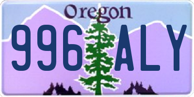 OR license plate 996ALY