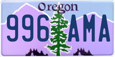 OR license plate 996AMA
