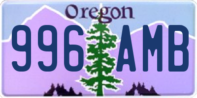 OR license plate 996AMB