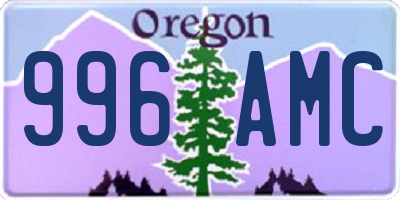 OR license plate 996AMC