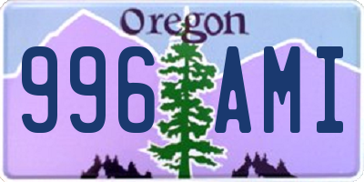 OR license plate 996AMI