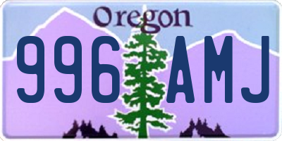 OR license plate 996AMJ