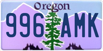 OR license plate 996AMK