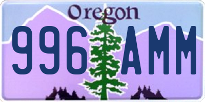 OR license plate 996AMM