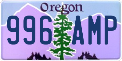 OR license plate 996AMP