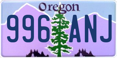 OR license plate 996ANJ