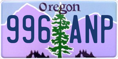 OR license plate 996ANP