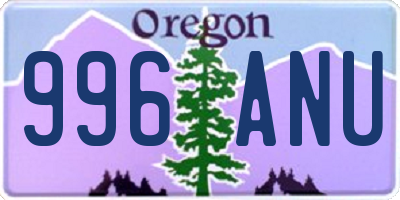 OR license plate 996ANU