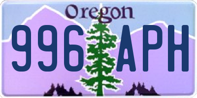 OR license plate 996APH