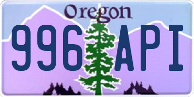 OR license plate 996API