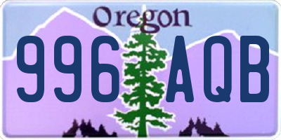 OR license plate 996AQB