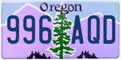 OR license plate 996AQD
