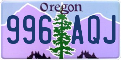 OR license plate 996AQJ