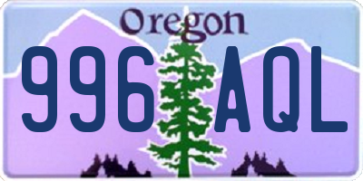 OR license plate 996AQL