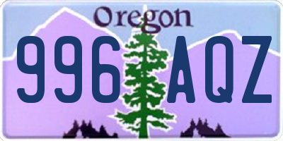 OR license plate 996AQZ