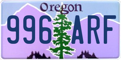 OR license plate 996ARF