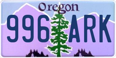 OR license plate 996ARK