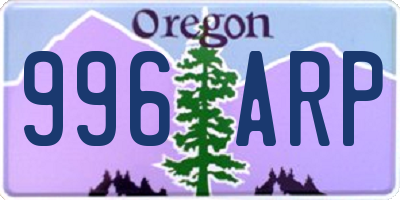 OR license plate 996ARP