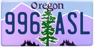 OR license plate 996ASL