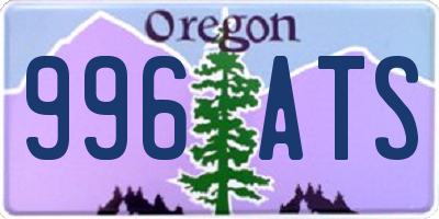 OR license plate 996ATS