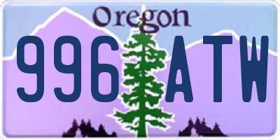 OR license plate 996ATW