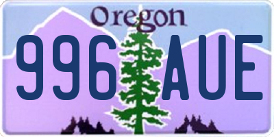 OR license plate 996AUE