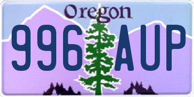 OR license plate 996AUP