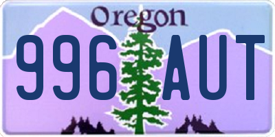 OR license plate 996AUT