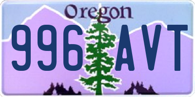 OR license plate 996AVT
