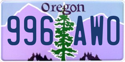 OR license plate 996AWO