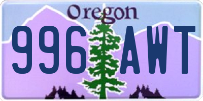 OR license plate 996AWT