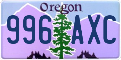 OR license plate 996AXC