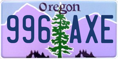 OR license plate 996AXE
