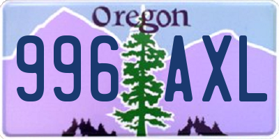 OR license plate 996AXL