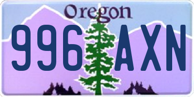 OR license plate 996AXN