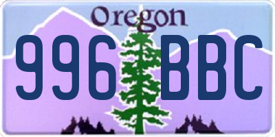OR license plate 996BBC