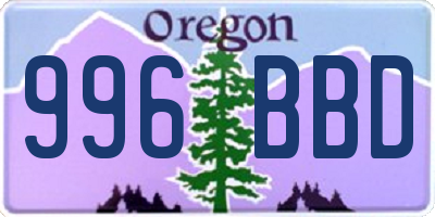 OR license plate 996BBD