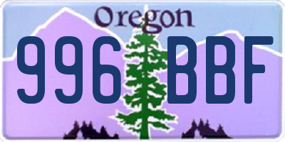 OR license plate 996BBF