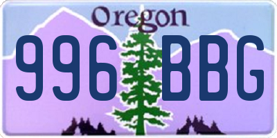 OR license plate 996BBG