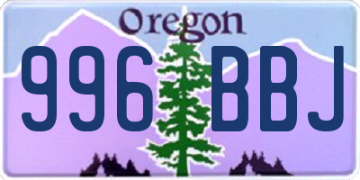 OR license plate 996BBJ