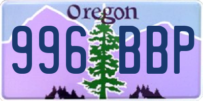 OR license plate 996BBP