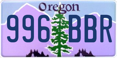 OR license plate 996BBR