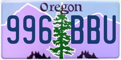 OR license plate 996BBU
