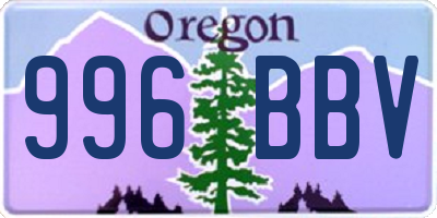 OR license plate 996BBV
