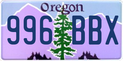 OR license plate 996BBX