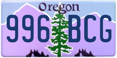 OR license plate 996BCG