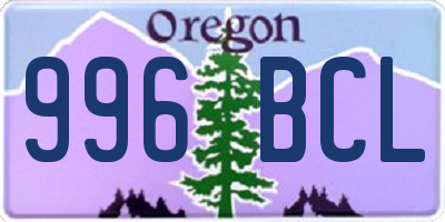 OR license plate 996BCL
