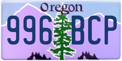 OR license plate 996BCP