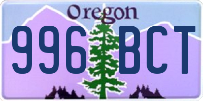 OR license plate 996BCT