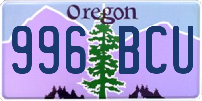 OR license plate 996BCU